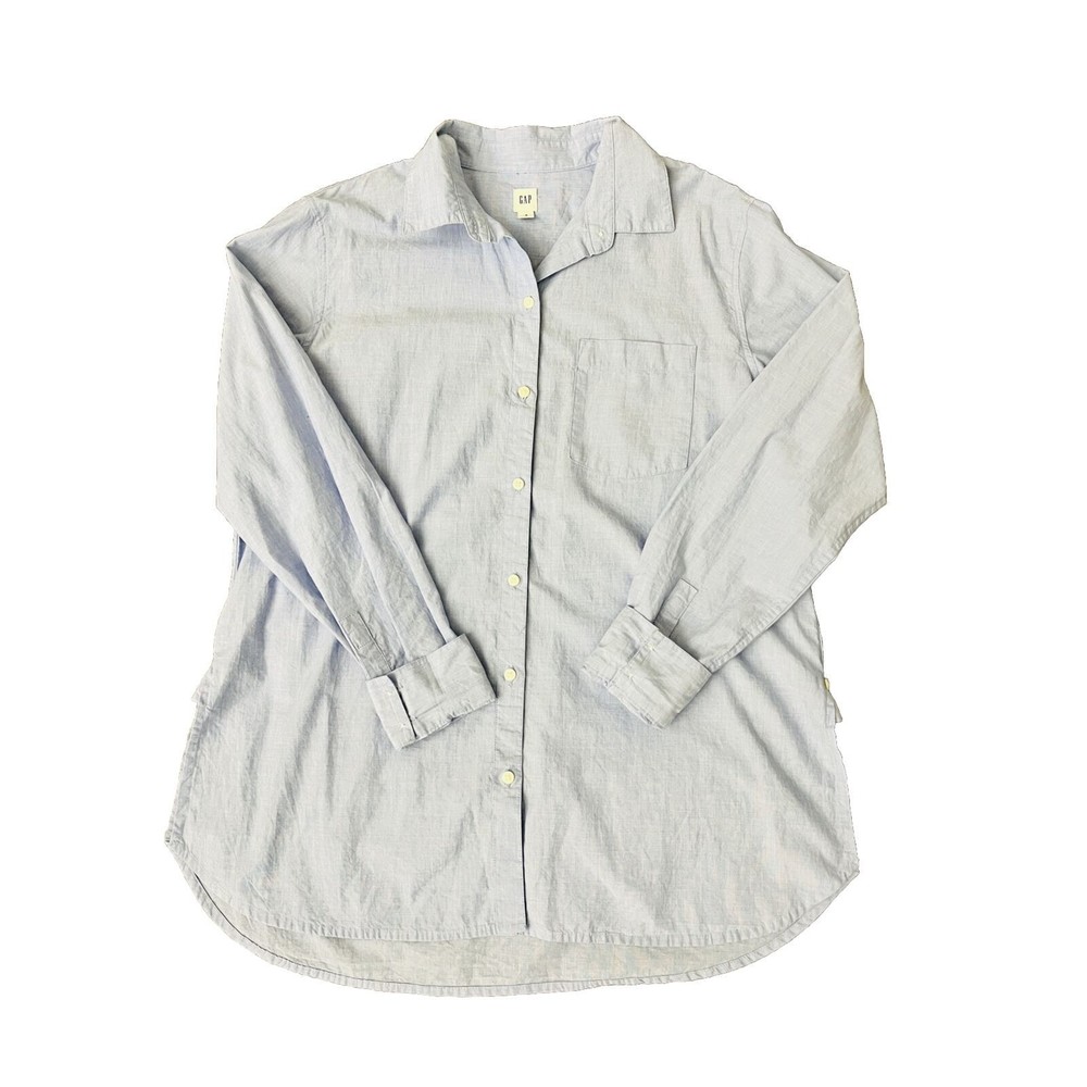 Gap Women Blue Long Sleeve Button-Down Oversized Shirt Size Small NWOT